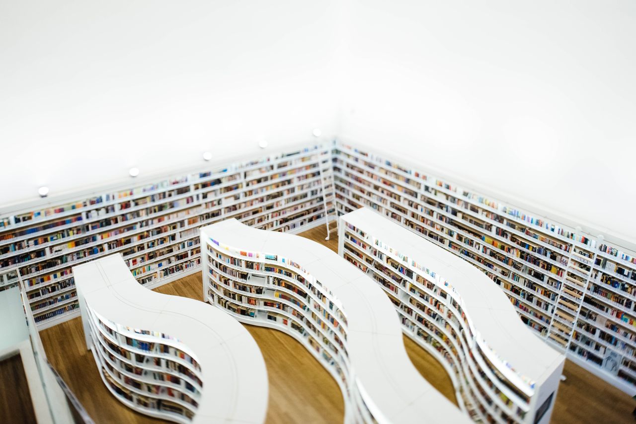 Library shelves